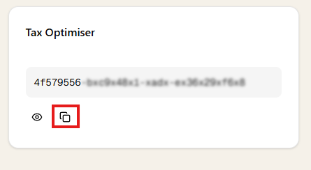 The new Sodium API key with the copy-to-clipboard icon highlighted